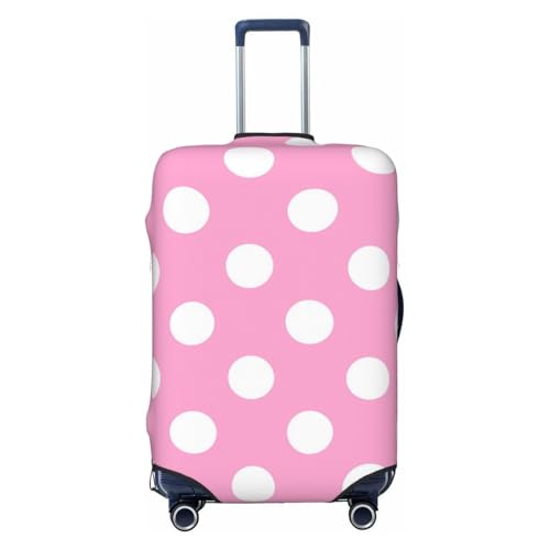 Pink And White Polka Dot Travel Luggage Covers - Elasticity Suitcase Covers Protector for Luggage 18-32 Inch