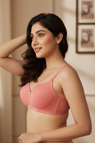Image of Zivame Padded Non Wired 3 /4Th Coverage T-Shirt Bra - Orange
