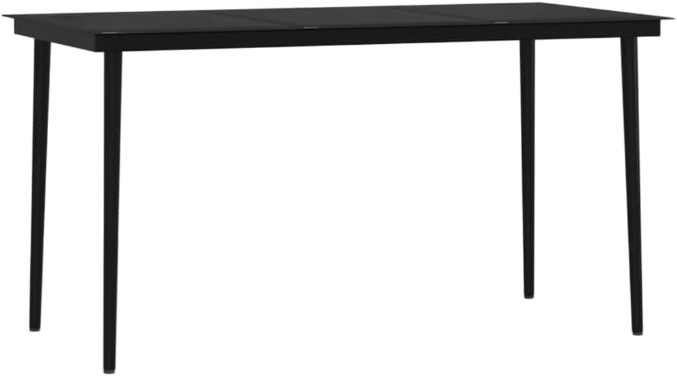 vidaXL Patio Dining Set 5 Piece with Cushions - Brown/Black Outdoor Furniture - Poly Rattan/Steel/Acacia Wood - Garden/Patio/Deck Use - 55.1"x27.6"x29.1" Table + 4 Chairs