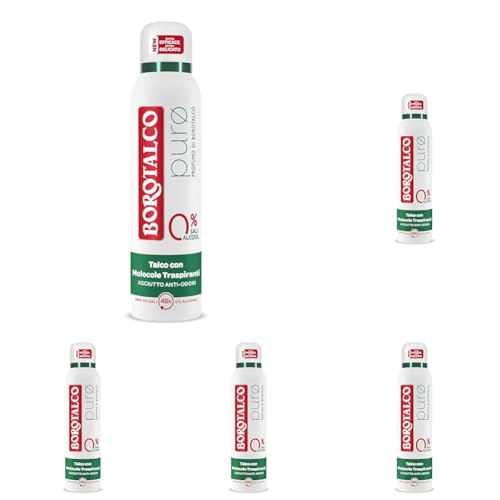 Borotalco, Deodorante Spray Puro, con Talco con Molecole Traspiranti, Formula Senza Alcool e Sali di Alluminio, Asciutto Anti-Odori, 48h di Efficacia, Profumo di Borotalco - 1 Flacone da 150 ml