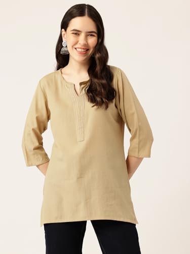 Image of Elegant Short Kurti for Women - 3 /4 Sleeves | Round Neck | (S to XXL)