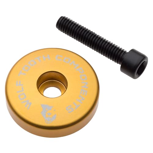 Wolf Tooth Ultralight Stem Cap with Integrated 0.2 inch (5 mm) Spacer Gold