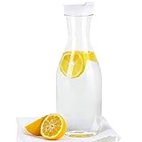 Party Bargains Clear Plastic Pitcher | Premium Quality & Heavy Duty Water Containers | Excellent for Iced Tea, Powdered Juice, Cold Brew, Mimosa Bar | 50 Oz. (1)
