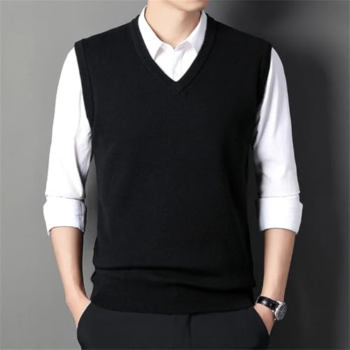 TdvcpmkkMen's Sweater Vest V-Neck Sleeveless Casual Warm Formal Business Vest Sweater4