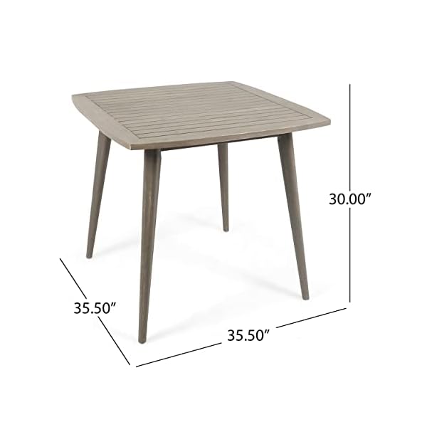 Christopher Knight Home Jo Outdoor 5 Piece Wood and Wicker Dining Set, Gray Finish/Gray - Image 5