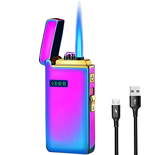 Encendedor eléctrico recargable 2 en 1 con llama Jet miniatura 1