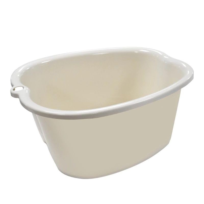 zhszzz Bañera de hidromasaje Grande de plástico for pies, Cubo for remojar, desintoxicar, pedicura, Masaje, portátil, 3 Colores, G5AB(Beige)