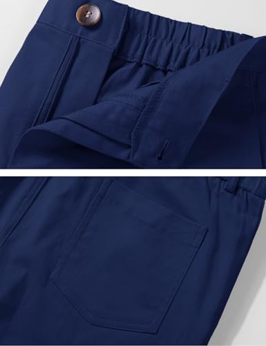 Image of KEREDA Boys Flat Front Dress Pants School Uniform Pants with Zip Button