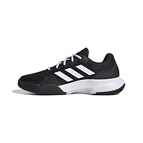 Image of Adidas Women's Gamecourt 2.0 TennisSneaker, Core Black FTWR White Solar Red, 15 UK