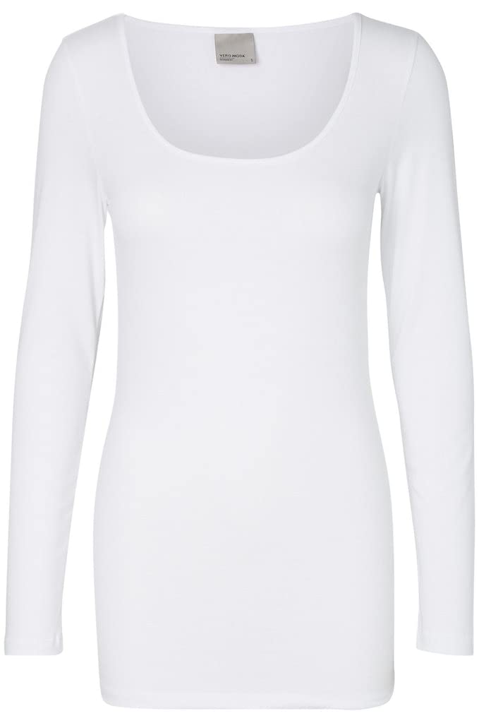 VERO MODA Maxi My Soft - T-shirt à manches longues - Blanc (Bright White)