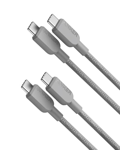 Image of Anker USB C to USB C Cable, Type C Fast Charging Cord (2-Pack, 3 ft, Gray)