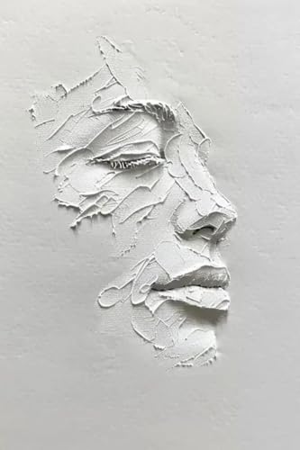 Tableau abstrait visage féminin noir et blanc pour décoration salon chic et moderne 50x70cm