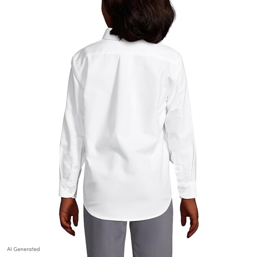 Image of Lands' End School Uniform Boys Long Sleeve Oxford Dress Shirt