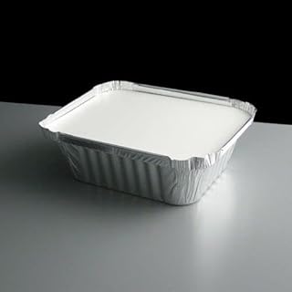 50 x Aluminium FOIL CONTAINERS NO.2 with LIDS Large FOIL CONTAINERS with LIDS Takeaway FOIL CONTAINERS Perfect for Home and Takeaway Size - NO.2