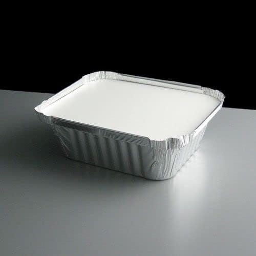 50 x Aluminium FOIL CONTAINERS NO.2 with LIDS Large FOIL CONTAINERS with LIDS Takeaway FOIL CONTAINERS Perfect for Home and Takeaway Size - NO.2