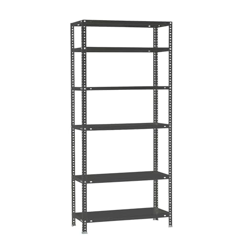 Simon Rack Estanterias Metalicas 2000x800x500 mm, 6 Baldas Metalica, 100 kg de Punto Flexión, Estanterias Almacenaje, Antracita - Comfort