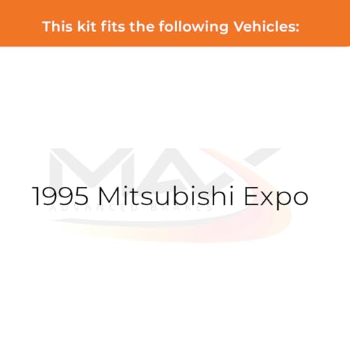 Image of Max Advanced Brakes Front Brake Kit Compatible With 1995 Mitsubishi Expo Replacement Premium OE Disc Brake Rotors and Ceramic Brake Pads