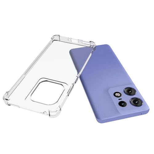 Image of Back Cover Silicone Flexible Bumper Transparent Cover for Motorola Edge 50 Pro -Transparent