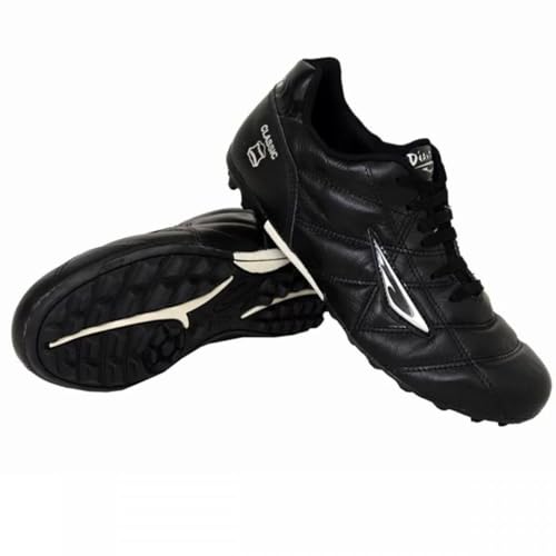 Chuteira Society Couro Diavolo Classic Traction PretoPrata