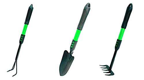 DARIT 3 Piece Garden Tool Set, Cast- Duty Gardening Kit, Ergonomic Rubberised Non-Slip Grip for Home Garden Lawn Farm Indoor Outdoor (Trowel + Prongs + Tooth Harrow) (B08W54X1Q6) Amazon Price History, Amazon Price Tracker