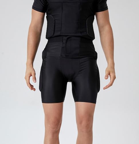 Padded Compression Shorts Hockey Protective Gear, Impact Protection Short Pants Pad Sport Shorts (Black XL) - Image 4