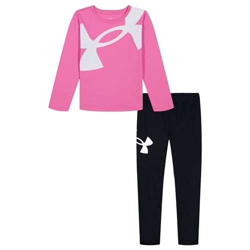 Image of Under Armour Girls' 2-piece Long Sleeve Tee and Leggings Set, Soft & Comfortable