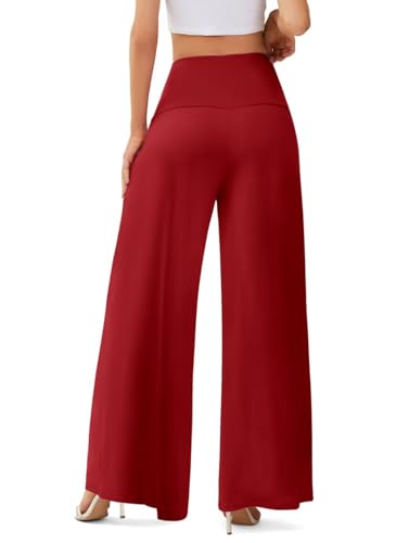 JZC Women's Palazzo Lounge Pants Casual Wide Leg Pants High Waist Flowy Toursers with Pockets
