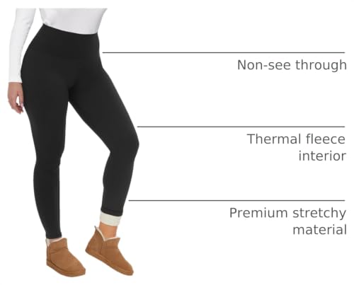 Image of CAMPSNAIL Fleece Lined Leggings Women - Thick Winter Thermal Warm Pants | Soft High Waisted Tummy Control Leggings, Winter Clothing for Snow Cold Weather Hiking Travel, Fleece Tights