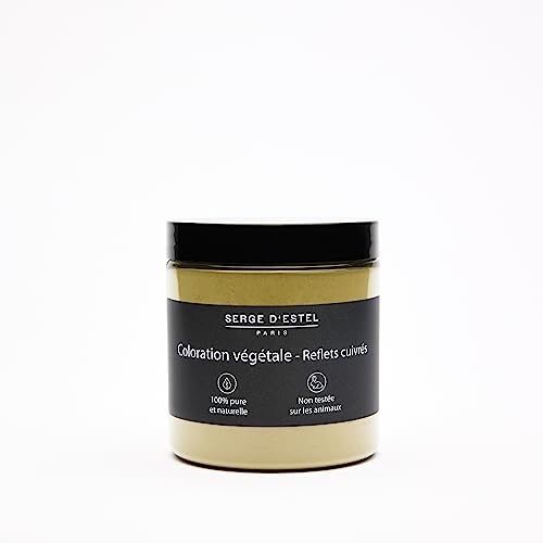 SERGE D'ESTEL PARIS Henna Natural 100g Coloración Vegetal Reflejos Cobres y Luminosos Henna Natural de Alta Qualidad 100% Natural y Puro Colorear sin Dañar el Cabello