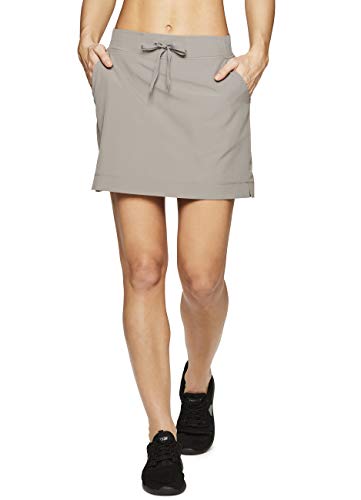 RBX Active Women's Golf/Tennis Athletic Skort with Bike Shorts S19 Taupe L