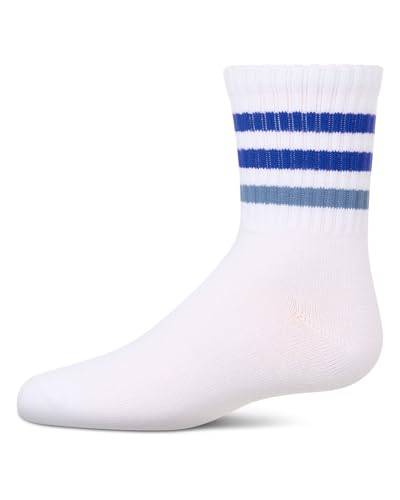 MeMoi Girls' Two Tone Varsity Stripe Crew Socks