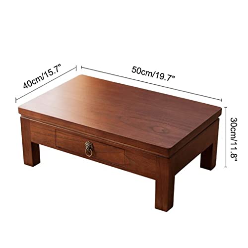 Table basse marron 50x40x30cm avec tiroirs de rangement - 4