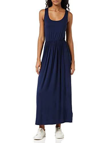 Amazon Essentials Damen Tailliertes Tanktop-Maxikleid(erhältlich in Übergröße), Marineblau, L
