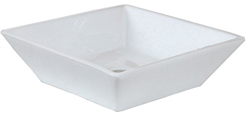 16-in. W x 16-in. D Above Counter Square Vessel In White Color For Deck Mount Faucet