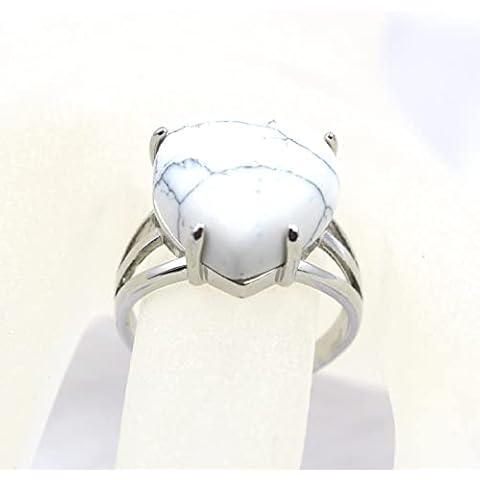 Natural White Turquoise Ring Heart Creative Gem Ring Adjustable Women'S Open Ring Yoga Reiki Balance Stone Rings Ankle Finger Rings Eternity Ring for Women Girl Boy Cover