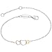 Produktbild Engelsrufer Damen Armband mit Tricolor Herz-Anhänger, Sterling Silber, Gold und Roségold, längenverstellbar, nickelfrei