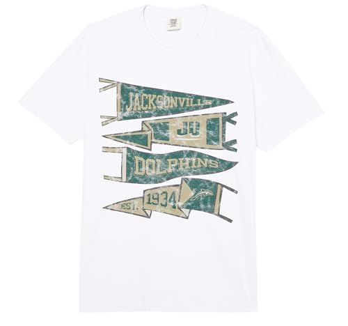 Jacksonville University Dolphins Distressed Pennants Comfort Colors Adult Heavyweight T-Shirt