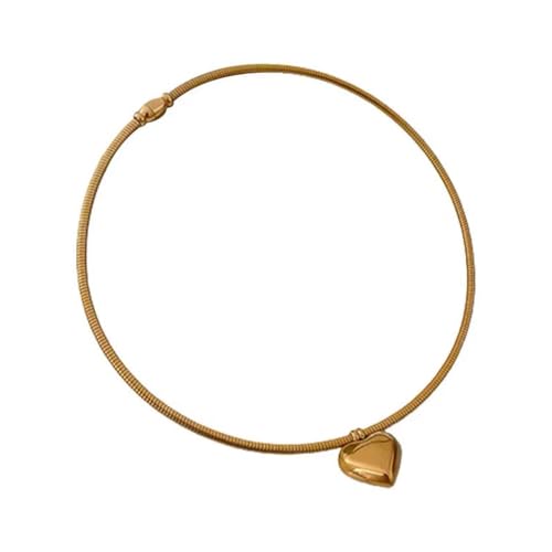 Collar de personalidad con dije de corazón y bola circular accesorio de moda