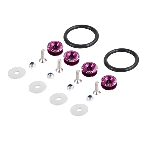 JDMSPEED Purple Universal CNC Billet Bumper Trunk Quick Release Fastener Kit