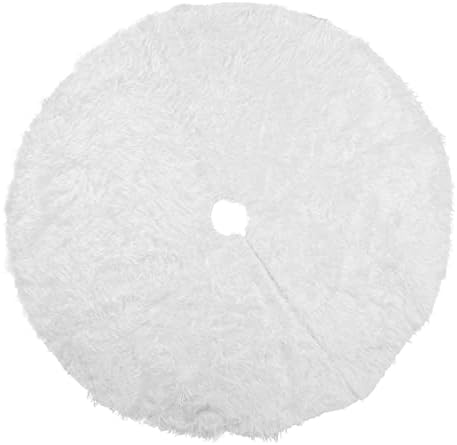 LIHAO Weihnachtsbaum Rock 60 Cm - Weiße Vlies Abdeckung Mit Schneeflocken Für Tannenbaum