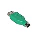 C2G Legrand USB to PS/2 Adapter, Green USB Adapter, Keyboard and Mouse Adapter, Adapter Cable, PC Adapter Connector, 1 Count, C2G 35700