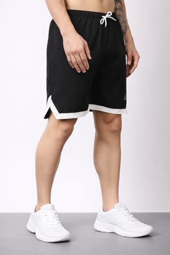 Image of London Hills Men's Sports Running Shorts Lightweight Quick Dry Gym Workout Training Shorts with Zipper Side Pockets Elastic Waist Adjustable Drawstring Athletic Activewear Running Jogging Fitness Yoga
