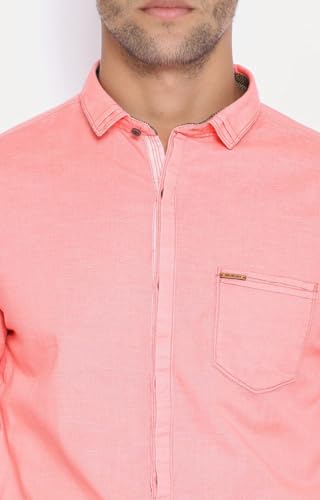 Image of SHOWOFF Men's Slim Fit Shirt (SankeshwarLenin1 Peach XL)