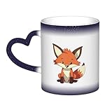 kasdfms Cute Fox Funny Coffee Mugs Heat Changing Ceramic Tea Cup Heat Sensitive Color Changing Gift Mug For Dad Mom Grandma Teachers Teens Girls Men Women Kids