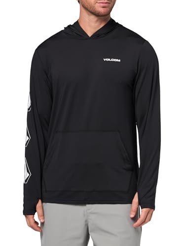 Volcom Men's Iconic Loose Fit UPF 50+ Long Sleeve Hood Rashguard