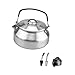 WeiLaiKeQi Stainless Steel Kettle, Camping Kettle Teapot, Compact Outdoor Large Capacity Mini Portable Kettle, Silver
