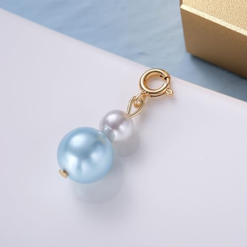 Image of MIXJOY Something Blue Gift for Bride, Wedding Day Bridal Blue Pearl Angel Wings Bouquet Garter Charm for Bride to Be