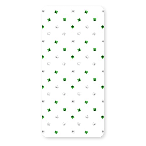 Minecraft Drap-Housse Officiel pour lit Simple | Motif quadrillage | Conçu pour lit Simple | Polyester Doux avec Bord élastique | Parfait pour Chambre...