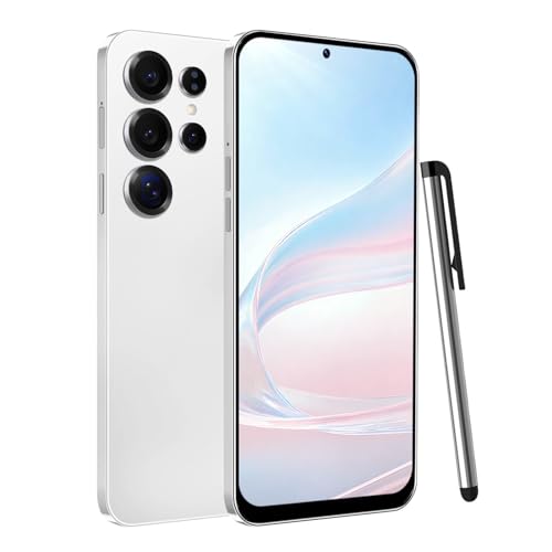 MTGud 4G Smartphone Desbloqueado, Android 12.0 Teléfonos móviles con Pantalla HD + 6.6'', 4GB + 32GB ROM / 256GB SD, 4G Dual SIM Dual Cámara, ID Cara + WiFi+GPS+OTG (S25Ultra-White)