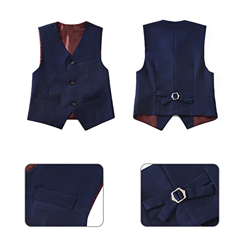 Kids Boys Tuxedo Suits For Toddler Suit Set With Suspenders Boys Formal Blue Pants Set Dress Clothes For Wedding Size 12 #TOP5
